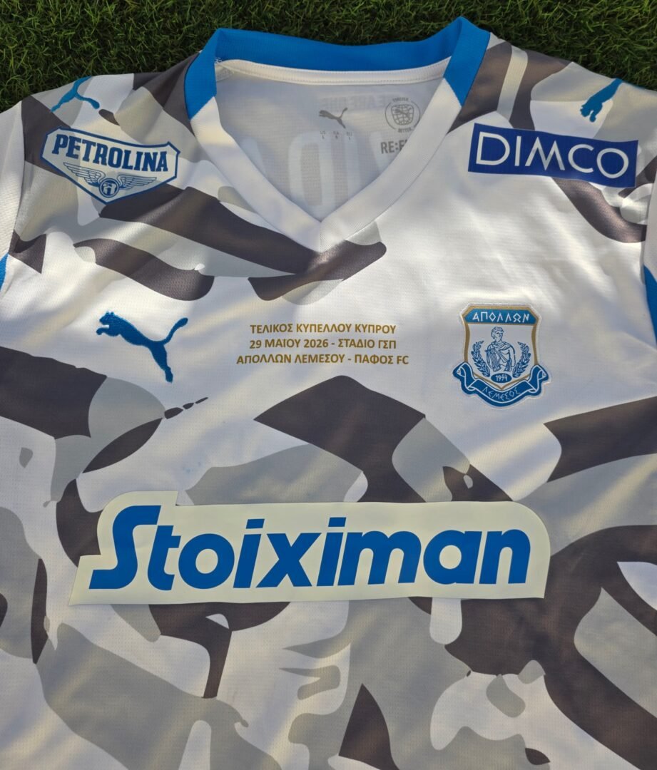 JOSEF KVIDA – APOLLON LIMASSOL – MATCH WORN (UNWASHED) AND SIGNED JERSEY FROM THE 2026 CYPRUS CUP FINAL – APOLLON VS PAFOS (0-2, 29/5/2026) - Image 5