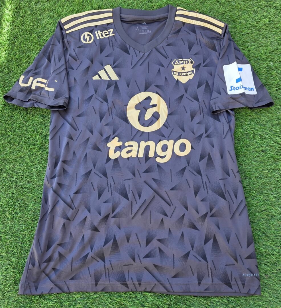 GIORGI KVILITAIA – ARIS LIMASSOL – MATCH WORN JERSEY – STOIXIMAN CYPRUS LEAGUE – OMONOIA VS ARIS (0-0, 05/10/2025) – SEASON 2025/2026 - Image 3