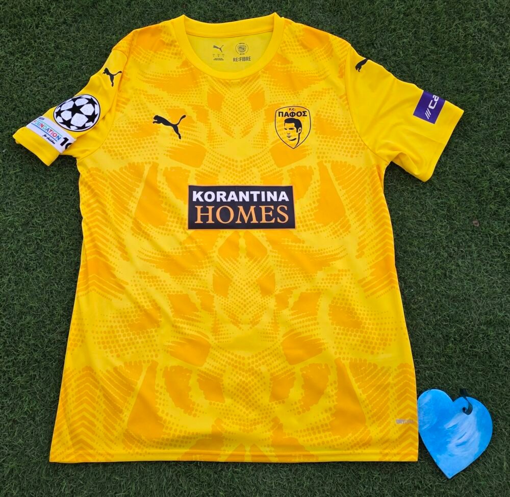 NEOPHYTOS MICHAEL – PAFOS FC – MATCH WORN (UNWASHED) JERSEY IN PAFOS FC VS MONACO (2-2, 26/11/2025) – CHAMPIONS LEAGUE – SEASON 2025/2026 - Image 4