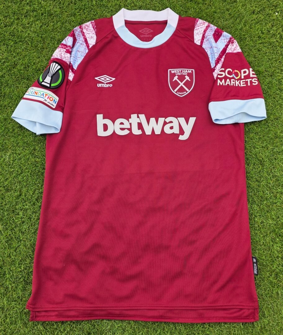 ANGELO OGBONNA – WEST HAM – CAPTAIN’S MATCH WORN JERSEY – WEST HAM VS AEK (4-0, 16/03/2023) – UEFA CONFERENCE LEAGUE – SEASON 2022/2023 - Image 3