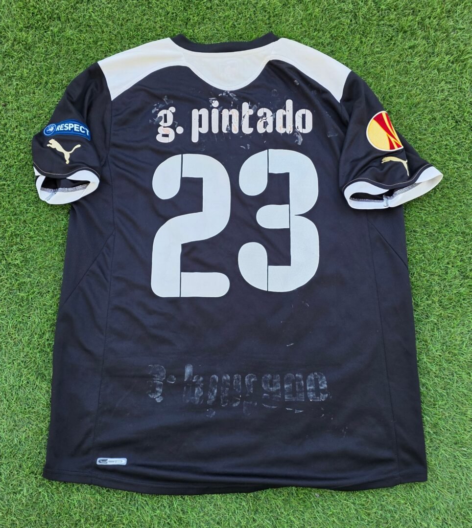 GORKA PINTADO – AEK LARNACA – MATCH WORN JERSEY – MACCABI HAIFA VS AEK (2-1, 1/12/2011) – UEFA EUROPA LEAGUE GROUP STAGE – SEASON 2011/2012 – GOAL SCORER - Image 2