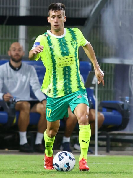 PERE PONS - AEK LARNACA - MATCH WORN OR MATCH ISSUED AND TEAM SIGNED JERSEY - CELJE VS AEK LARNACA (1-1, 24/07/2025) - UEFA EUROPA LEAGUE QUALIFIERS