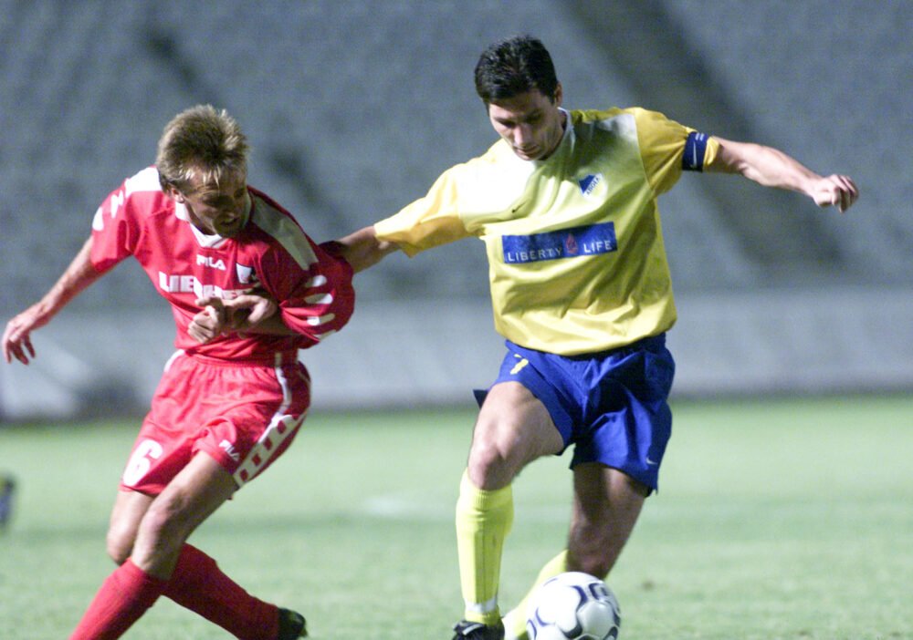 DIETER RAMUSCH – GRAZ AK – MATCH WORN JERSEY IN APOEL VS GRAZ AK (2-0, 19/09/2002) – UEFA CUP