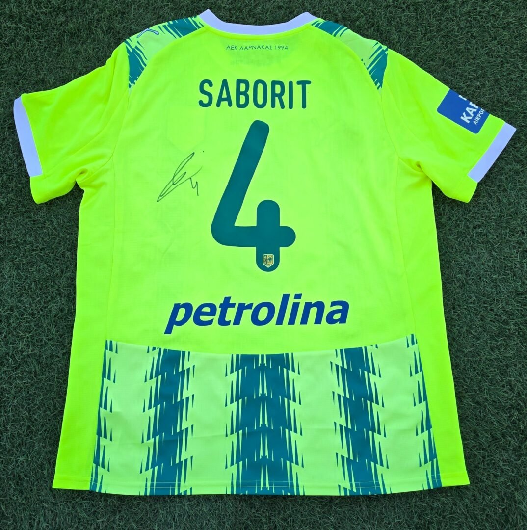 ENRIC SABORIT – AEK LARNACA – MATCH WORN OR ISSUED JERSEY – BRANN VS AEK LARNACA (2-1, 21/8/2025) – EUROPA LEAGUE QUALIFIERS – SEASON 2025/2026 - Image 3