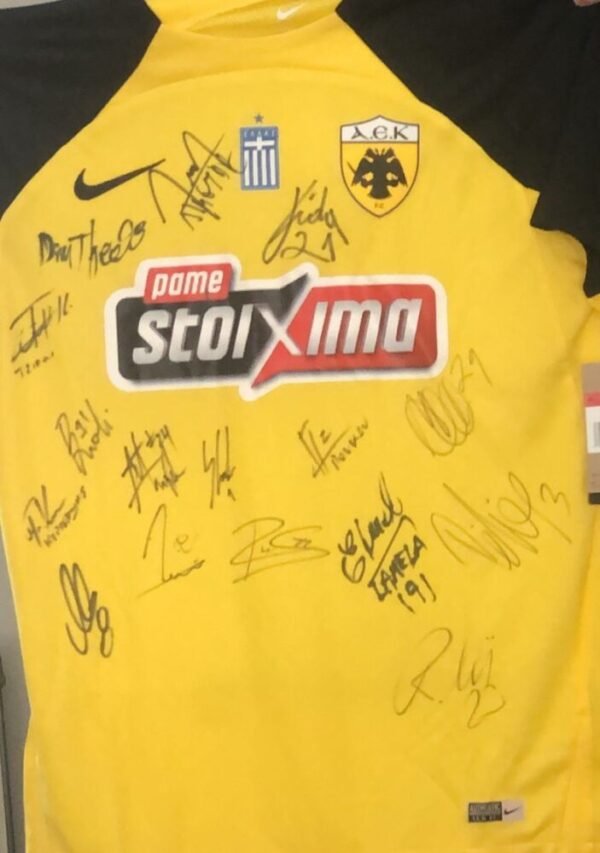 AEK ATHENS – OFFICIAL JERSEY SIGNED BY THE WHOLE TEAM – SEASON 2024/2025 - Image 3