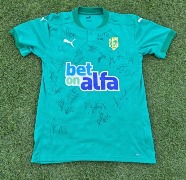 AEK LARNACA – OFFICIAL SHIRT SIGNED BY ALL THE TEAM – SEASON 2020/2021 - Image 2