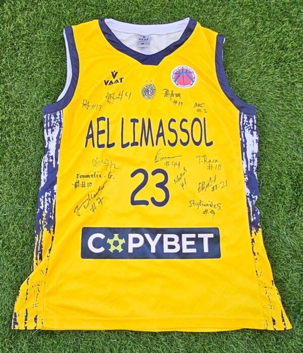 Georgia Michail – AEL Limassol – SHIRT SIGNED BY THE ENTIRE TEAM – SEASON 2024/2025 – CYPRUS WOMEN’S BASKETBALL FIRST DIVISION – CYPRUS CHAMPIONS - Image 3