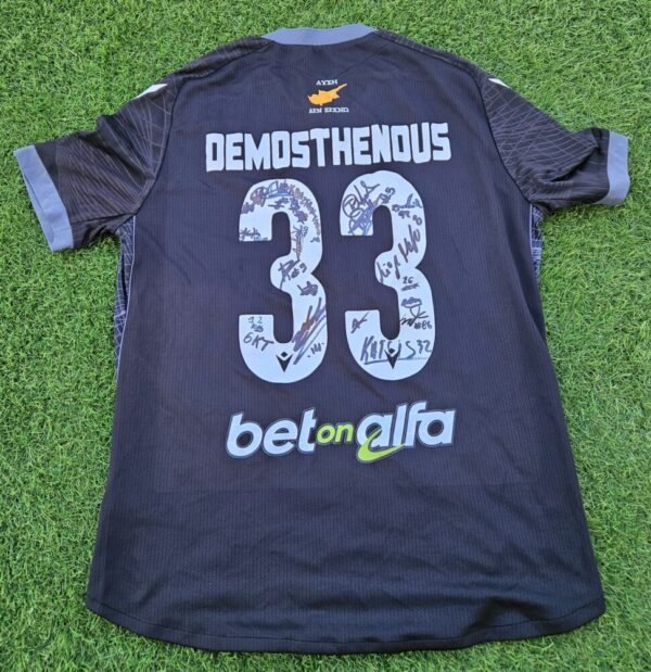 VASOS DEMOSTHENOUS – ASIL LYSIS – MATCH-WORN JERSEY – CYPRUS SECOND DIVISION – SEASON 2024/2025 – SIGNED BY THE ENTIRE TEAM – COLLECTOR’S EDITION FOR THE 50 YEARS SINCE THE OCCUPATION OF CYPRUS - Image 2