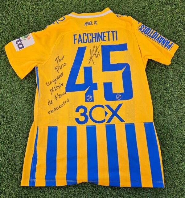 Mickaël Facchinetti – APOEL – MATCH WORN JERSEY – CYPRUS FIRST DIVISION – SEASON 2018/2019 - Image 2