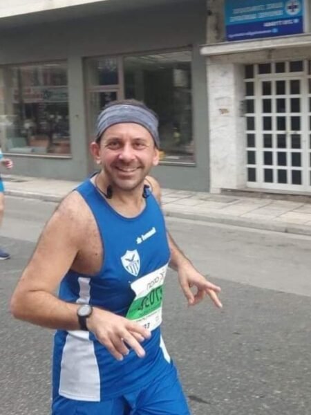 KYRIAKOS GIAGKOU - ANORTHOSIS FAMAGUSTA - MATCH-WORN JERSEY IN ATHENS MARATHON 2024