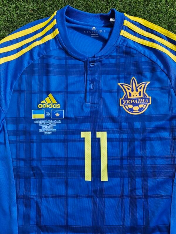 ARTEM KRAVETS – UKRAINE NATIONAL TEAM – MATCH-WORN JERSEY FROM UKRAINE VS KOSOVO (9/10/2016, 3–0) – WORLD CUP 2018 QUALIFIERS - Image 4