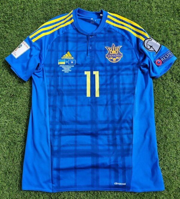 ARTEM KRAVETS – UKRAINE NATIONAL TEAM – MATCH-WORN JERSEY FROM UKRAINE VS KOSOVO (9/10/2016, 3–0) – WORLD CUP 2018 QUALIFIERS - Image 3