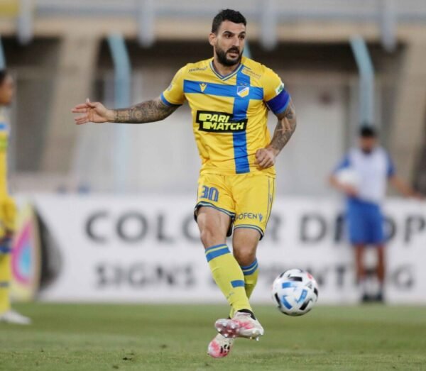 GIORGOS MERKIS – APOEL NICOSIA – MATCH WORN AND SIGNED  SHIRT – CYPRUS LEAGUE – SEASON 2021/2022