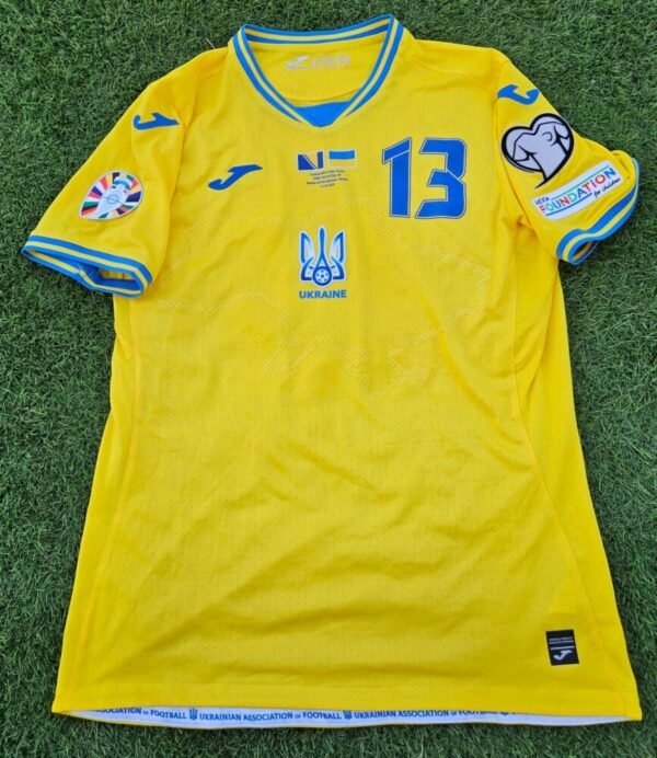 Ilya Zabarnyi – Ukraine National Team – MATCH-WORN SHIRT IN THE GAME BOSNIA vs UKRAINE (EURO 2024 PLAY-OFF, 21/03/2024, 1-2) - Image 3